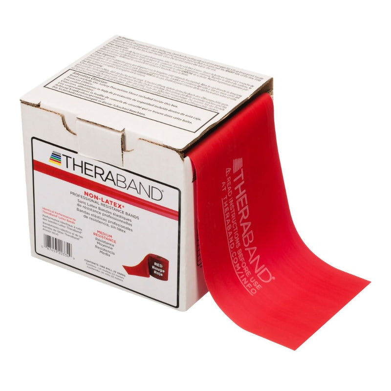 TheraBand Exercise Resistance Band, Red, 4 Inch x 25 Yard, Medium Resistance (Each)