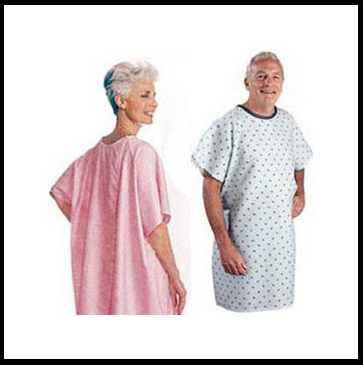 Patient Exam Gown Snap Wrap One Size Fits Most Blue Marble Print Reusable 