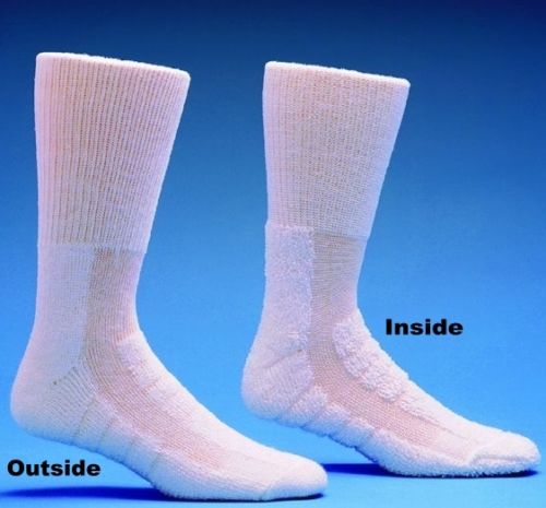 Diabetic Socks HealthDri Calf High Size 10-13 White Closed Toe (Pair)