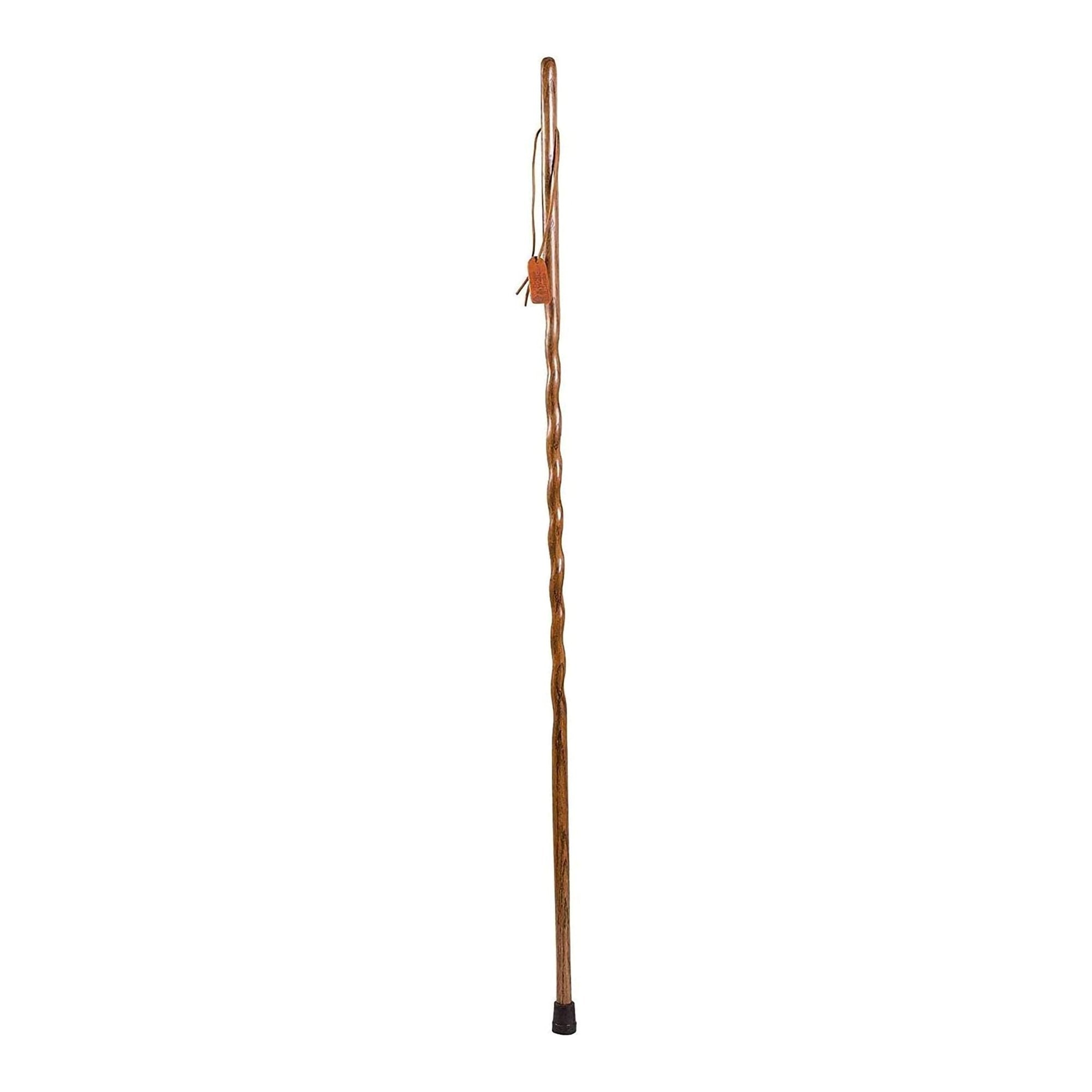 Mabis Healthcare Brazos Twisted Oak Backpacker Handcrafted Walking Stick, 55-Inch, Brown 