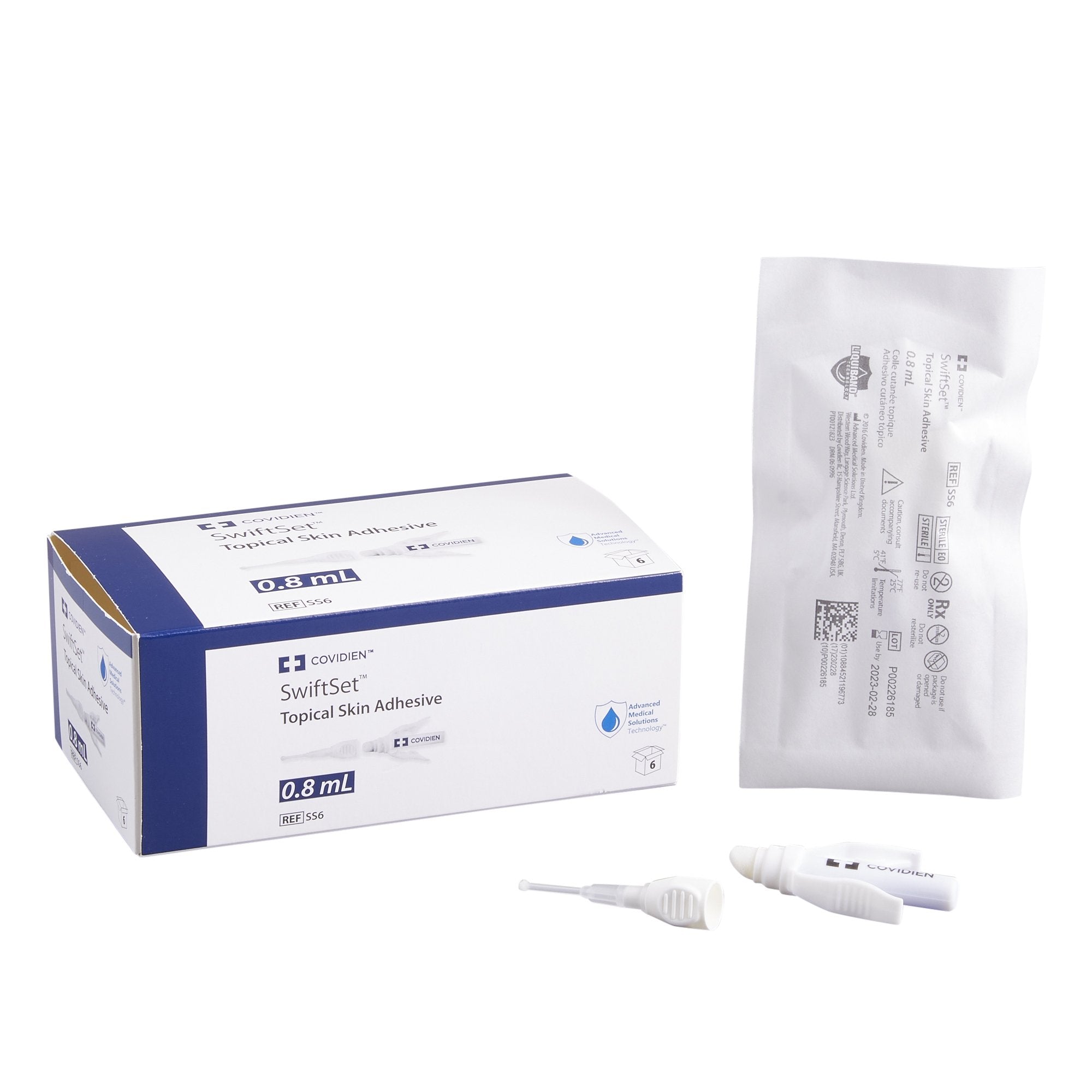 Skin Adhesive SwiftSet 0.8 mL Liquid Precision and Dome Applicator Tip n-Butyl-2 Cyanoacrylate 
