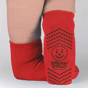 SOCKS SLIPPER PILLOW PAW 360RED 3XL ADULT BARIATRC 48PR/CS