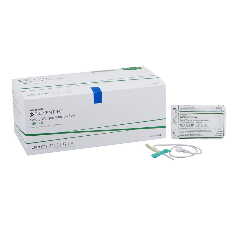 Infusion Set McKesson Prevent 21 Gauge 3/4 Inch 12 Inch Tubing Without Port 