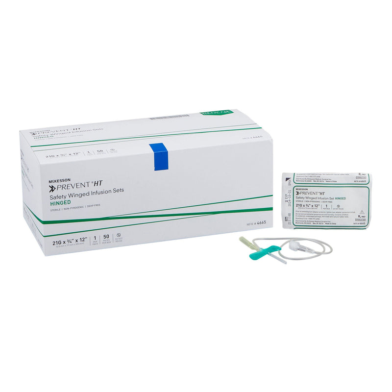 Infusion Set McKesson Prevent 21 Gauge 3/4 Inch 12 Inch Tubing Without Port (Case of 500)