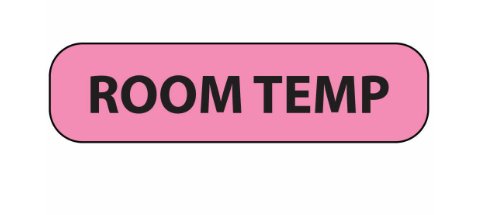 PDC Healthcare Pre-Printed Label MedVision Auxiliary Label Fluorescent Pink Paper Room Temp Black Alert Label 3/8 X 1-7/16 Inch 