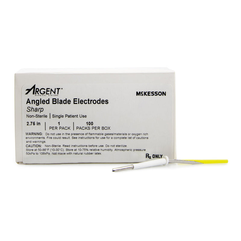 Blade Electrode McKesson Argent Stainless Steel NonSterile Sharp Angled Blade Tip Disposable (Box of 100) 