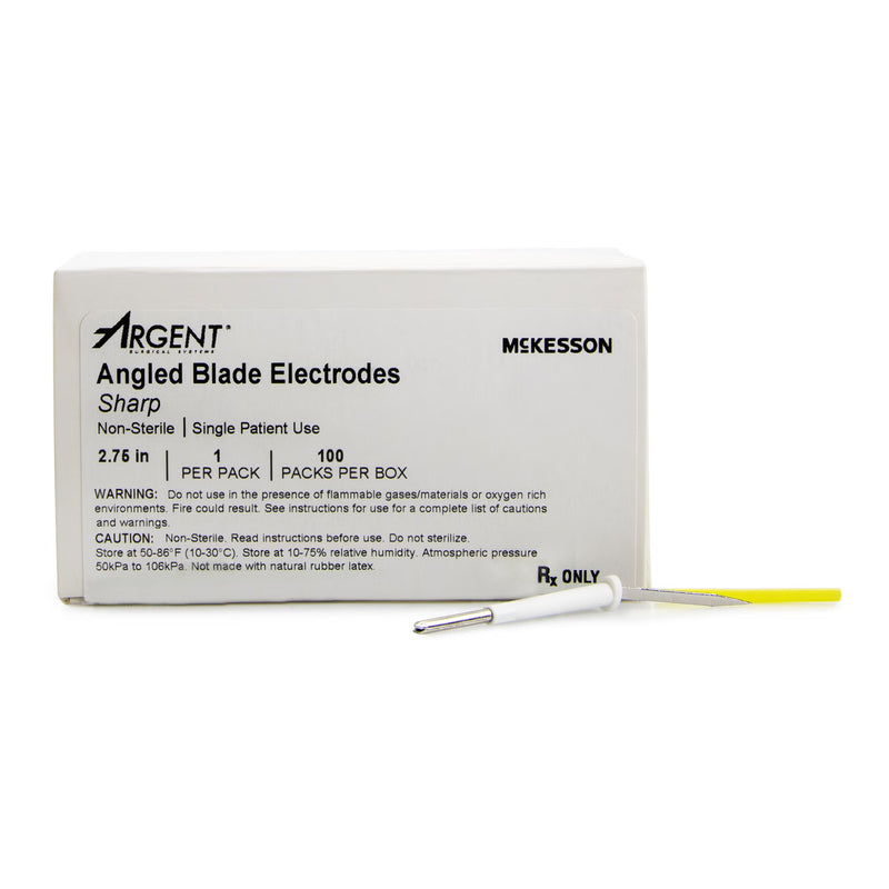 Blade Electrode McKesson Argent Stainless Steel NonSterile Sharp Angled Blade Tip Disposable (Box of 100)