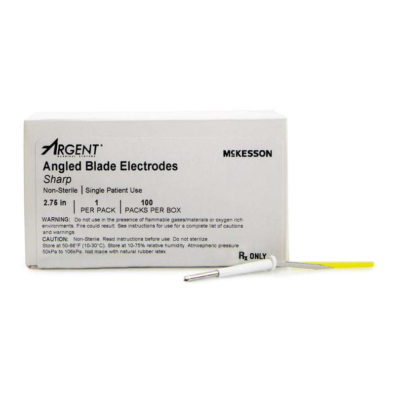 Blade Electrode McKesson Argent Stainless Steel NonSterile Sharp Angled Blade Tip Disposable 