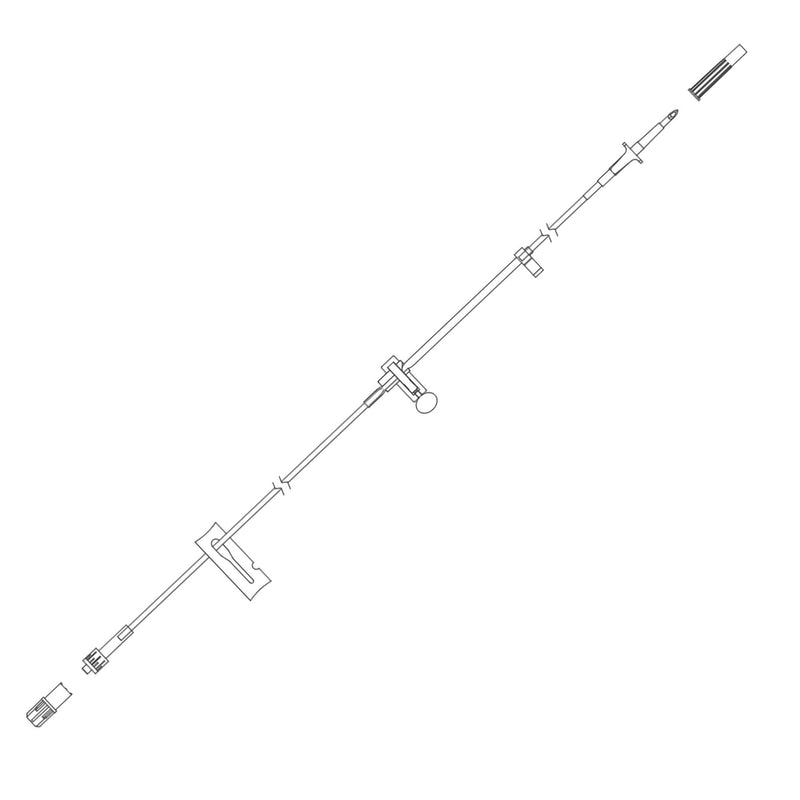 IV Pump Set Curlin Pump Without Ports 20 Drops / mL Drip Rate Without Filter 90 Inch Tubing Solution 