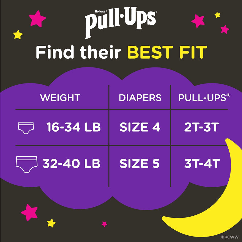 Huggies Pull-Ups Night-Time Training Pants for Girls, 3T to 4T (60/PK)