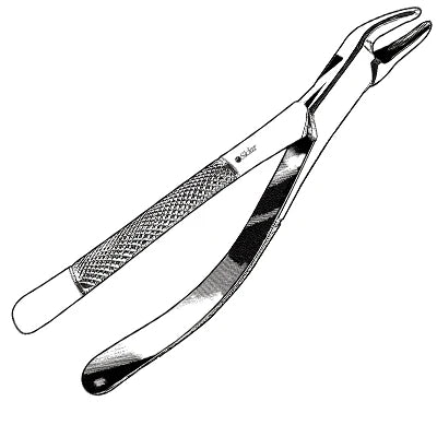 Sklar Extracting Forceps - 7-1/4", Curved, Serrated,