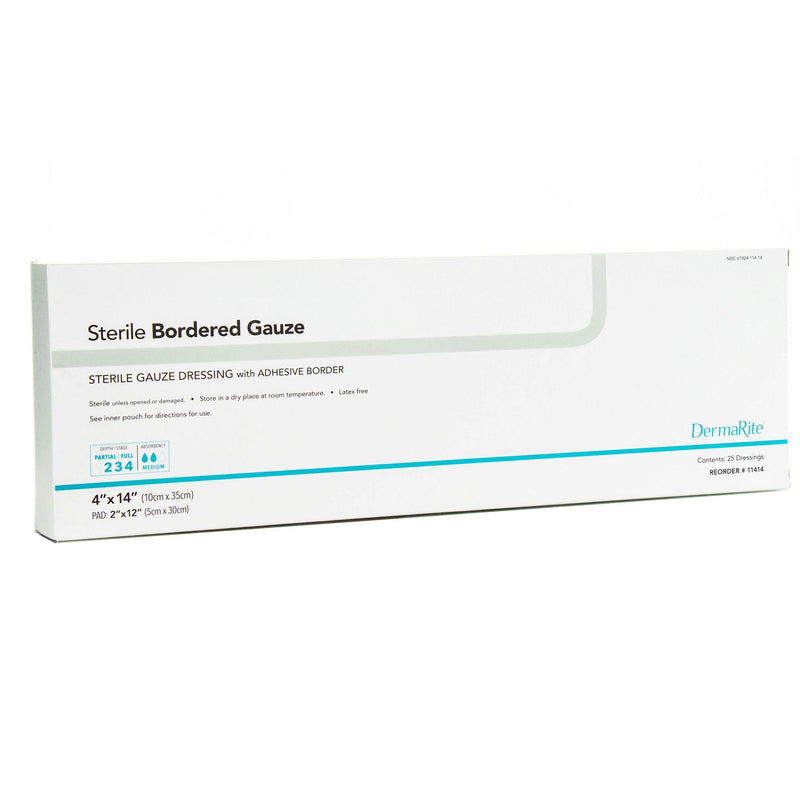 Sion Brands LLC DermaRite Sterile Gauze Adhesive Dressing, 4 x 14 inch (25/BX) 