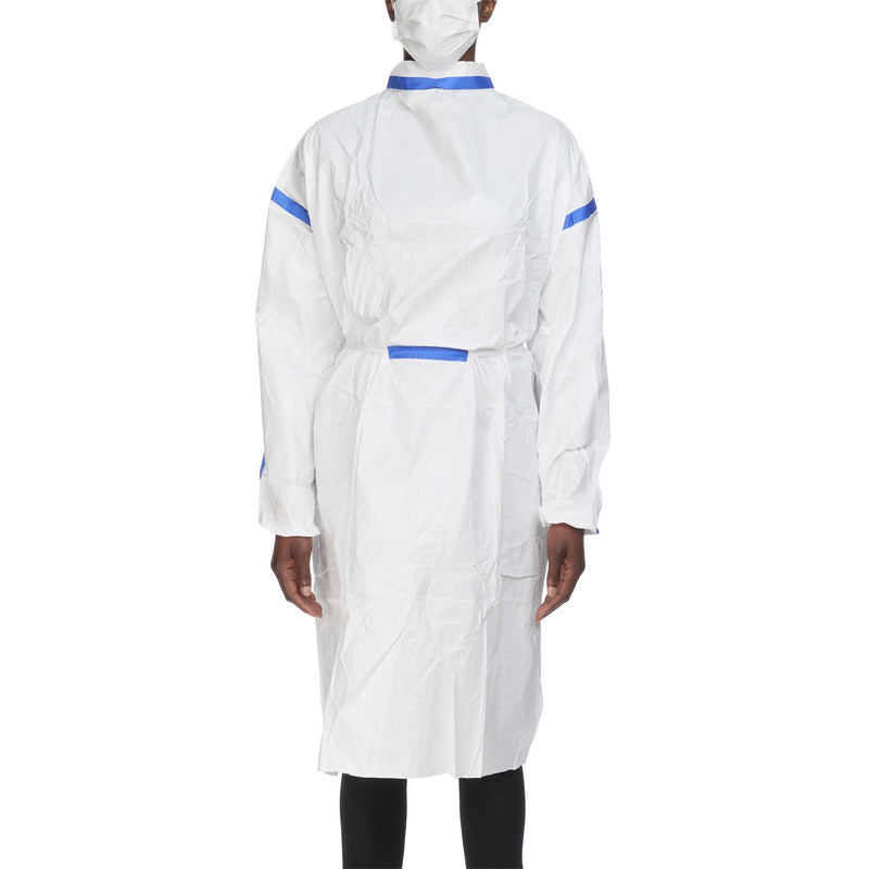 Chemotherapy Procedure Gown One Size Fits Most White Sterile ASTM F739-12 Disposable (Carton of 50)