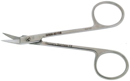 BR Surgical O'BRIEN Stitch (Ligature) Scissors, angled, sharp, 3½" 