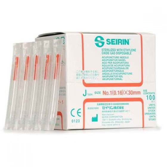 Acupuncture Needle Seirin 3 Japanese Gauge 30 mm Length J-Type (Box of 100)