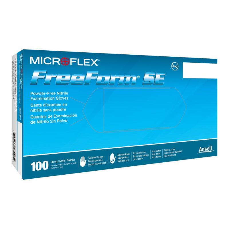 Microflex Medical FreeForm SE Nitrile Exam Glove, Extra Small, Blue (1000/CS) 