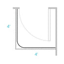 Covoc Curtain Track Covoc L-Shape 4 X 4 Foot Length 