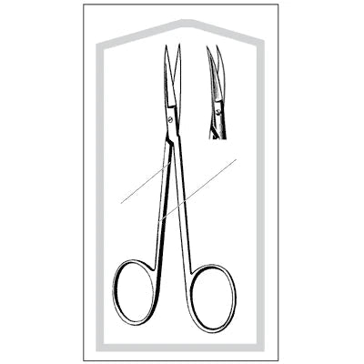 Merit Sterile Iris Scissors - 4-1/2", Curved, Sharp/Sharp, Disposable, CS 25 - 96-2507m 