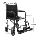 McKesson Brand McKesson Lightweight Transport Chair, Black with Silver Vein Finish 