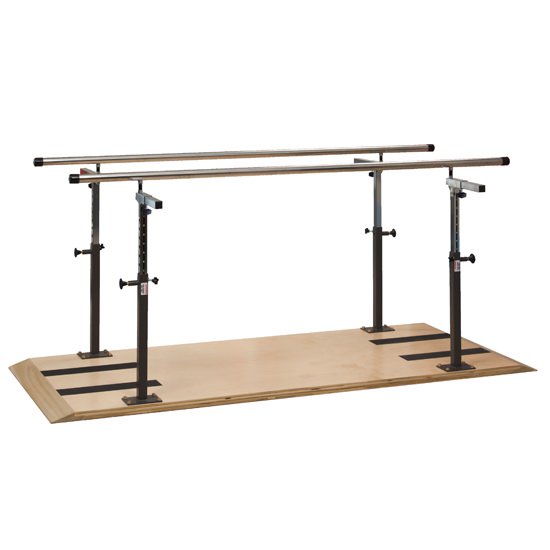 Clinton Industries Parallel Bars Plywood Base, Stainless Steel Handrails 7 Foot X 18 to 28 X 26 to 39 Inch Satin Finish 