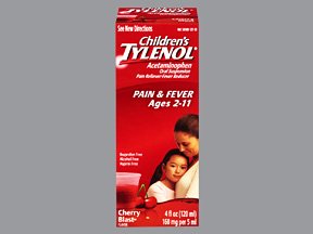 J & J Sales Tylenol Children's Pain + Fever Acetaminophen 160 mg Oral Suspension Cherry 
