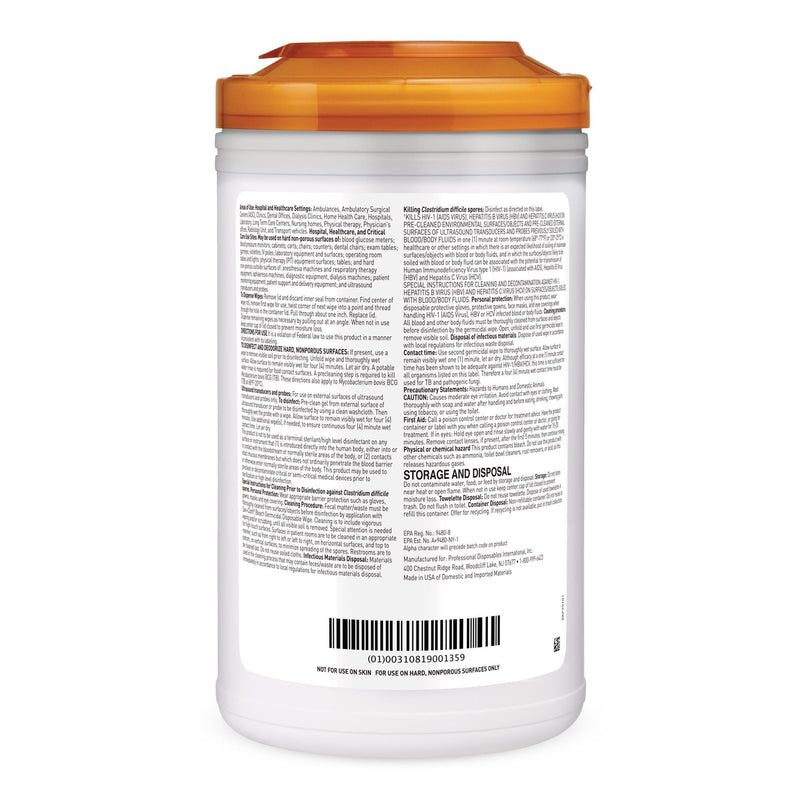 Sani-Cloth Surface Disinfectant Cleaner, 65 Wipes per Canister 