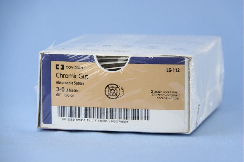 Absorbable Ligating Reel with Suture Covidien Chromic Gut Size 3-0 60 Inch Suture Monofilament