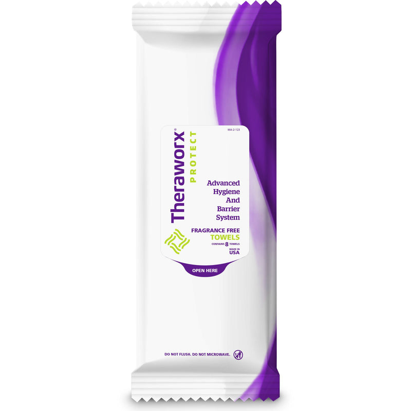 Theraworx Unscented Bath Wipe, 8 Count (Case of 240)