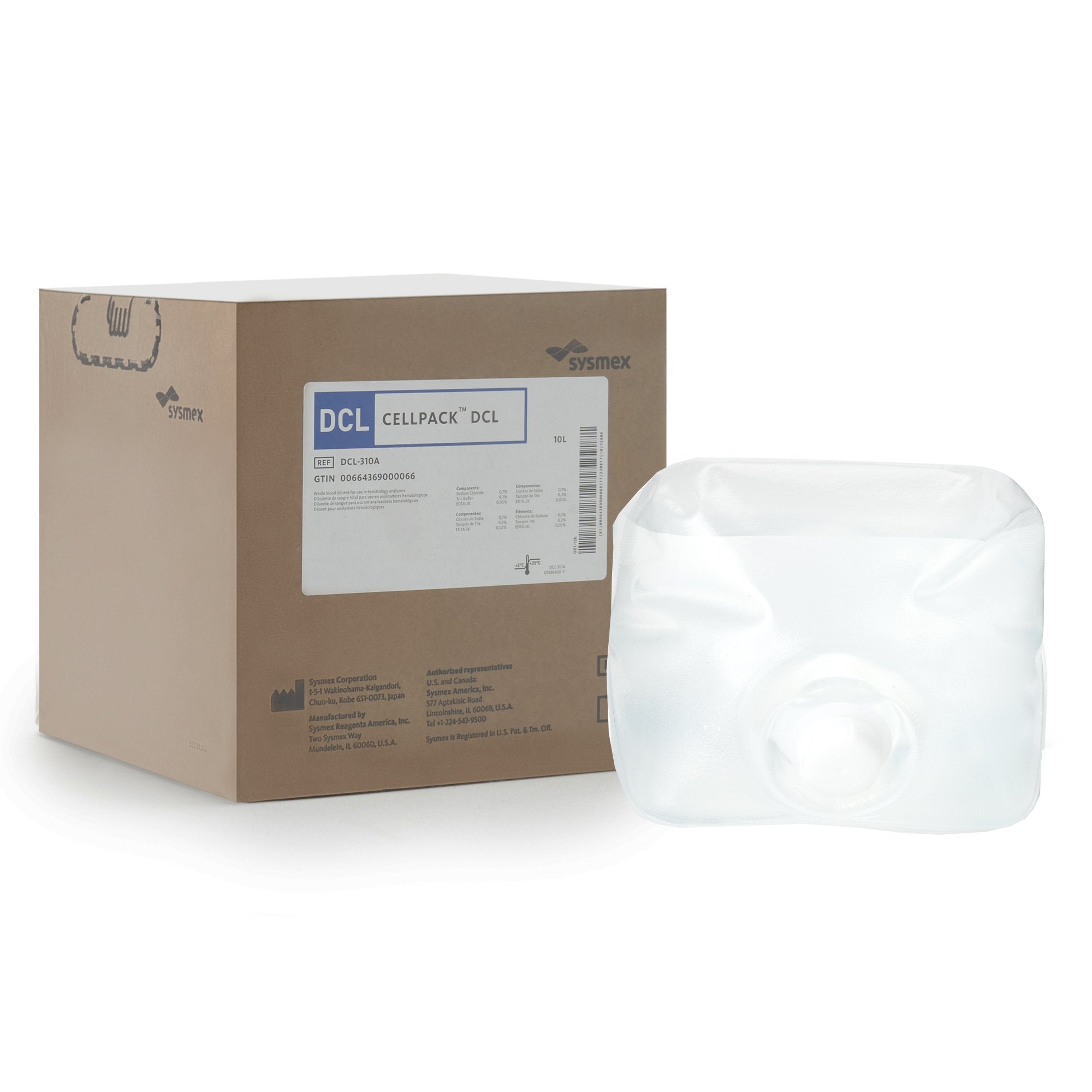 Sysmex America Cellpack DCL Reagent Diluent, Hematology test 