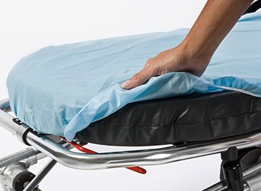 SHEET FITTED 33X89.5 BARRIERSTRETCHER LT BLU 50/CS