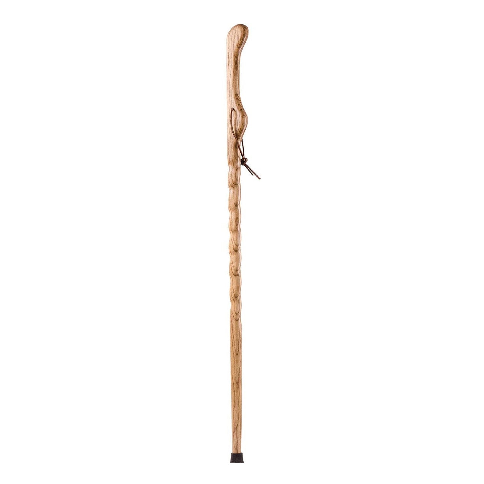 Mabis Healthcare Brazos Twisted Oak Hitchhiker Handcrafted Walking Stick, 58-Inch, Tan 