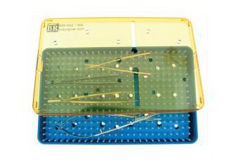 BR Surgical BR Instrument Sterilization Tray, with silicone mat, amber lid, 10" x 6" x ¾" 
