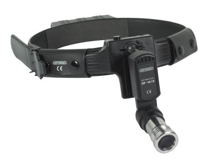 BR Surgical LED Headlight, wireless, with variable spot, leather headband, includes rechargeable lithium ion battery and charger 