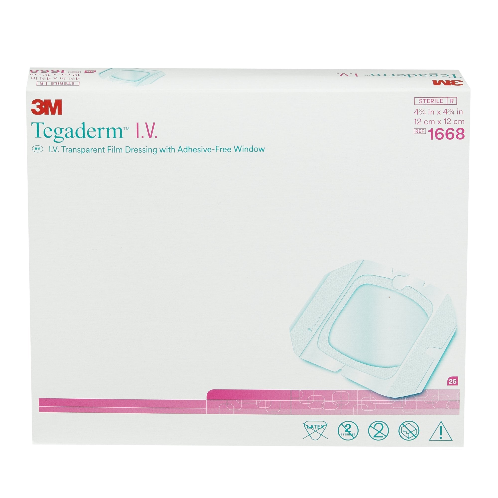 Solventum Corporation 3M Tegaderm I.V. Transparent Film Dressing with Adhesive-Free Window (4/CS) 