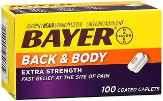 Bayer Back & Body Aspirin Pain Relief (Box of 100)