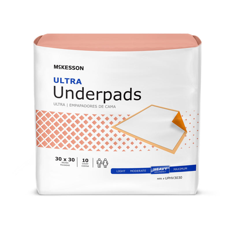 McKesson Ultra Heavy Absorbency Underpad, 30 x 30 Inch (Case of 100)