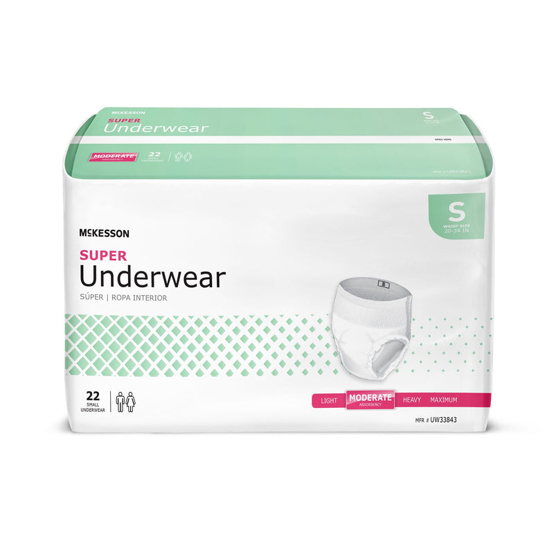 McKesson Super Moderate Absorbency Incontinence Underwear, Small (Case of 88)