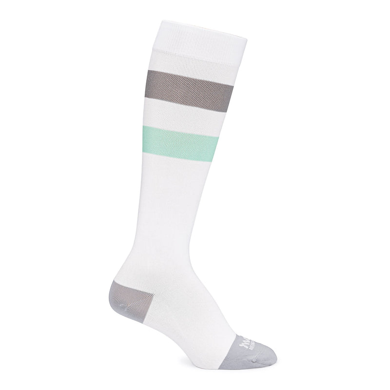 Maternity Compression Socks Motif Medical Knee High Large White / Gray / Green Closed Toe 