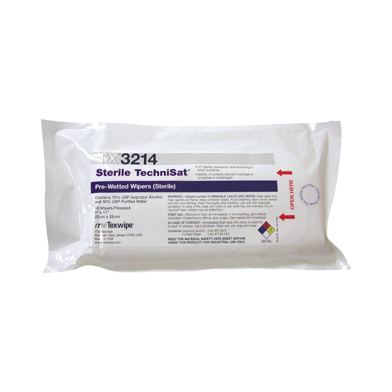 TechniSat Pre-Saturated Nonwoven Cleanroom Wipes (Case of 1000) 
