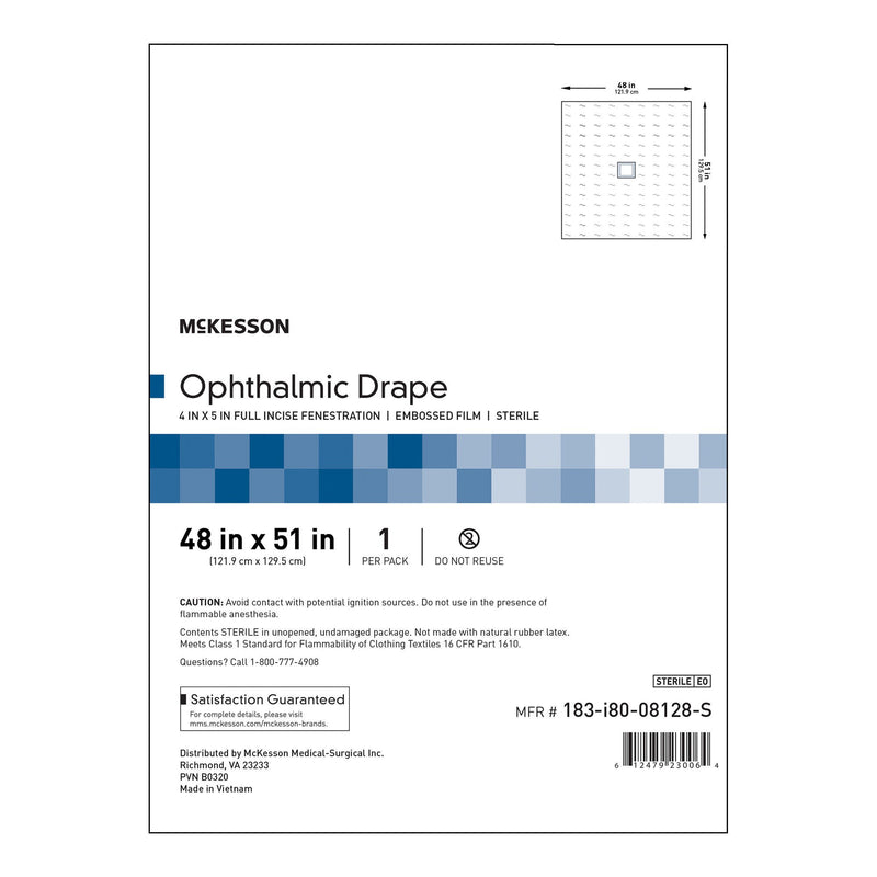 McKesson Sterile Surgical Ophthalmic Drape, 48 x 51 Inch (Case of 30)