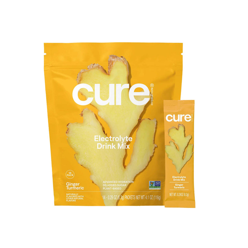 Cure Electrolyte Drink Mix, Ginger Turmeric, 7.7-gram Packets (Case of 168)