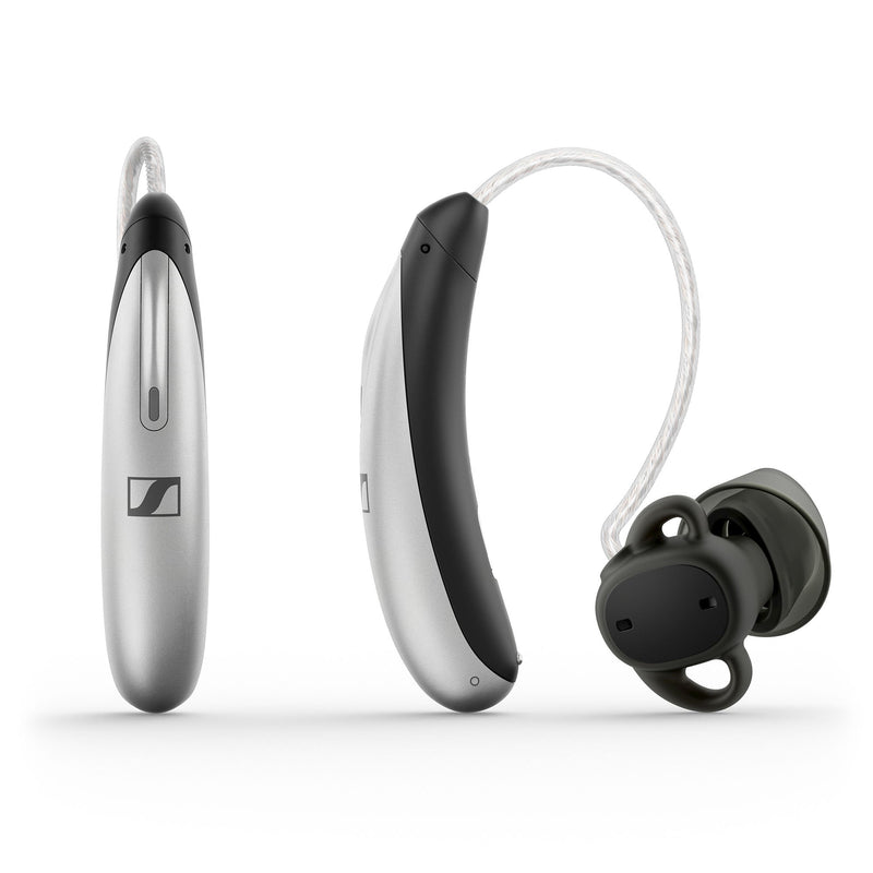 Sonova Consumer Hearing USA LLC Sennheiser All-Day Clear Slim OTC Hearing Aid, Silver / Black (6/CS) 