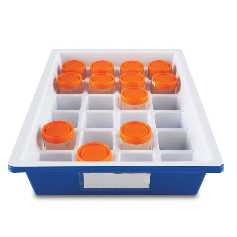 Specimen Storage Tray Droplet 84 X 331 X 480 mm Blue / White Polystyrene 24 Specimen Container Capacity (Each)
