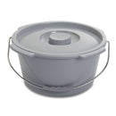McKesson Commode Bucket With Metal Handle And Cover, 7-1/2 Quart, Gray (Case of 12)