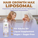 Mary Ruth's Hair Growth Max Liposomal, Almond Cookie Flavor, 15.22-ounce Bottle (Case of 6)