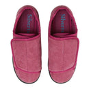 Silverts Women's Double Extra Wide Easy Closure Slippers, Dusty Rose, Size 10 