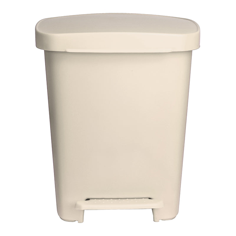 McKesson Waste Can with Step-On Pedal, Plastic, Beige, 15.16 x 14.37 x 18.9 Inch (Case)