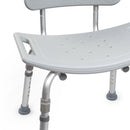 McKesson Removable Back Aluminum Bath Bench, 15.5 – 19.5 Inch, Gray (Case of 4)