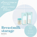 Breast Milk Storage Bag Zomee 8 oz. Food Grade Plastic Clear / Green (Case of 2000)