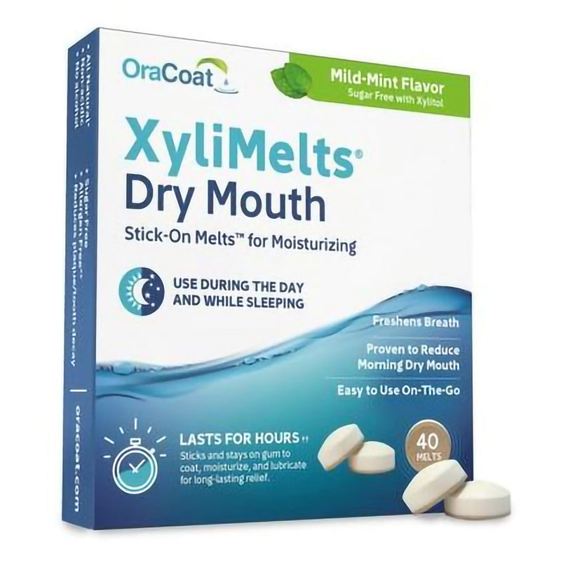 OraCoat XyliMelts Dry Mouth Stick-On Melts Slightly Sweet (Carton of 40)